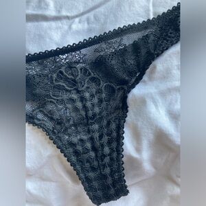 RESERVED- Victoria’s Secret black eyelash lace thong panty